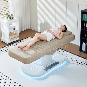Luxcuy bej Salon Spa elektrik estetisyen yüz yatak ayarlanabilir kozmetik masaj kirpik masa 3 Motor kavisli güzellik yatağı - Product Image 4
