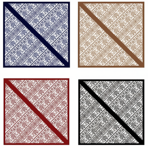 Fulari Sciarpa triangolare multifunzionale 60x135 cm con stampa geometrica in poliestere e cotone per uomo e donna per tutte le stagioni - Product Image 2