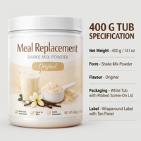 Poudre de préparation pour shake de remplacement de repas en marque blanche OEM, pot de 400g, saveur originale, nutrition équilibrée