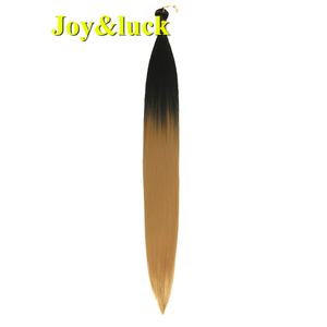 Grosir ekstensi rambut kepang Crochet tulang sintetis lurus mengepang panjang halus lurus rambut poni Crochet rambut massal - Product Image 6