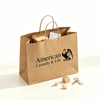 Sac en papier kraft recyclé personnalisé avec logo imprimé, sac de shopping, boîte d'emballage