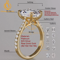 Bague de fiançailles en diamant de laboratoire certifié IGI de 4 carats, taille marquise, pour femme, personnalisable en or 14K ou 18K, avec pierres latérales en diamant, bijoux