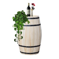 Baril de chêne naturel 50cm décor de baril de vin de bière en bois couleur de baril de vin rouge pour les expositions de bar seaux à glace de fête bacs à boissons