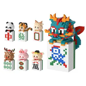 Obral besar kelinci oranye Fortuue besar Profit besar mainan figur bata mikro Mahjong kelinci blok bangunan Mini