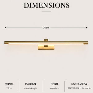 Lámpara de pared LED lineal moderna con marco de metal en acabado dorado para espejo de baño, pintura artística, iluminación decorativa de pared interior. - Product Image 2