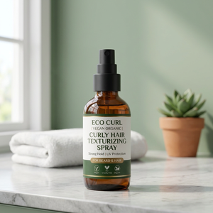 Vegan Herbal Organic Curly Hair Texturizing <b>Spray</b> with UV <b>Protection</b> Strong Hold for Beard & Hair Cruelty-Free Private Label - Product Image 3