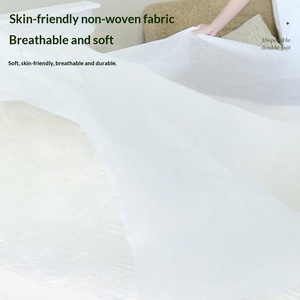 Luxe wegwerp hoeslakens in volle maat voor bedden, non-woven design, effen stijl, reis-wegwerp beddengoedset - Product Image 3