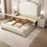 Lit de rangement moderne en cuir intelligent, réglable, personnalisable, taille Queen ou King, confortable, gain de place, écologique, luxe hôtelier