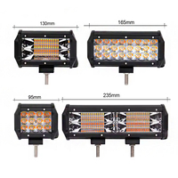 Barra de Luz LED Todoterreno de 30 Pulgadas, Doble Color, con Flash y Luz de Trabajo, Triple Fila, Estroboscópica, IP68 Impermeable, Aluminio Fundido a Presión, 6000 Lúmenes
