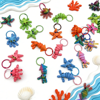 MEILLEURE VENTE Tendance Porte-clés mignon imprimé en 3D sur le thème des animaux, Fidget Clicker anti-stress, Jouet de décompression personnalisé avec bouton de décompression