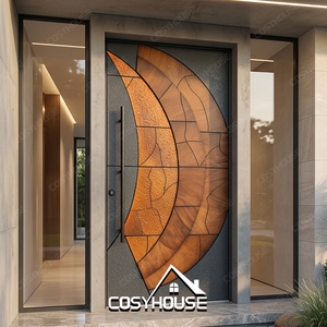 Porte d'entrée extérieure de sécurité en aluminium coulé de luxe, design moderne et décoratif - Product Image 1