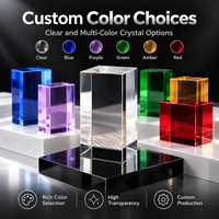 Cristal K9 de taille et couleur personnalisées par le fabricant, corps carré, embryon blanc pour la post-traitement de motifs gravés