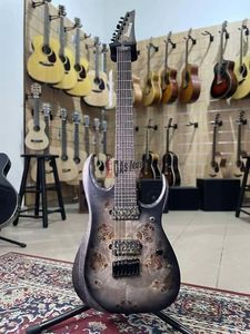 Pour <span class=keywords><strong>IBaneZ</strong></span> RGD71 guitare électrique 24 frettes manche en érable manche en ébène 7 cordes H-H pick-up brillant Guatemala argent étiquette - Product Image 5
