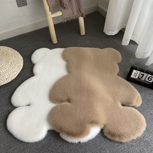 <span class=keywords><strong>Tapis</strong></span> en fausse fourrure de lapin Teddy Bear - Doux, réversible, lavable, antidérapant pour salon et chambre à coucher - Product Image 3