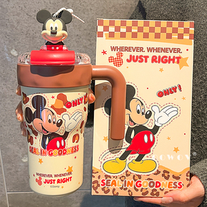 Botella de Agua de Acero Inoxidable de 27 oz con Diseño de Dibujos Animados de <span class=keywords><strong>Disney</strong></span>, con Tapa, Asa, Pajita y Compartimento para Té, Ideal para Regalos y Viajes - Product Image 2