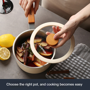 Marmite à ragoût japonaise en acier inoxydable avec poignée en bois pour cuisine domestique - Product Image 3