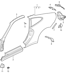 Aile arrière gauche OE 99750396107 compatible avec Porsche 911 997 2005-2012 Carrera Turbo GT3 Pièces de carrosserie automobile - Product Image 2
