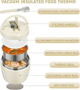 Termo para Sopa y Alimentos de Acero Inoxidable 304 de Doble Capa y Boca Ancha, con Tapa de Plástico, en Colores Personalizados, de 450ml, 420ml y 280ml - Product Image 3