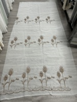 Voile européen Floral Luxe Broderie Voilage Rideau Tissu pour le Salon Textile Maison Broderie Tulle Fenêtre Tissu