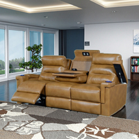 Canapé d'angle moderne 3 places en cuir véritable avec fonction inclinable électrique, extensible, à prix abordable pour salon, hôtel, hôpital, atelier