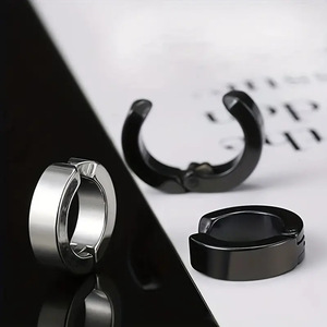 Stainless Steel Zircon Ear <b>Clips</b> Set Cross Design Earrings For Men Party Fashion Jewelry - Product Image 2