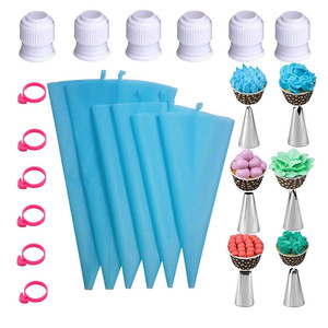 <span class=keywords><strong>Kit</strong></span> de 64 Douilles de Pâtisserie pour Décoration de Gâteaux, en Acier Inoxydable Écologique et Sûr au Contact Alimentaire, avec Poches à Douille et Outils de Cuisson pour Cupcakes - Product Image 4