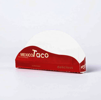 Conception d'impression personnalisée Boîte à tacos unique biodégradable jetable Conteneur à taco à emporter Porte-taco en papier
