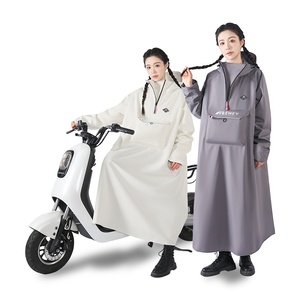 <span class=keywords><strong>Poncho</strong></span> de pluie imperméable long avec capuche pour le transport en vélo électrique, imperméable léger pour hommes et femmes adultes - Product Image 3