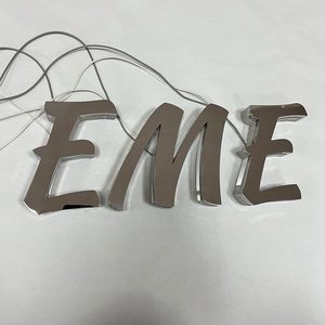Custom 3D taglio Laser argento lettera in metallo <span class=keywords><strong>per</strong></span> affari parete esterna in acciaio inox segno di bordo luce parete ufficio Dec <span class=keywords><strong>per</strong></span> edifici - Product Image 1