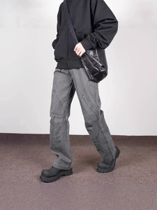 Jean en denim pour homme, coupe décontractée, style pilote, avec détails de coutures d'aviateur, Fournisseur <span class=keywords><strong>Flyer</strong></span> - Product Image 3