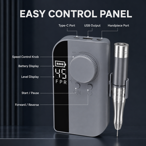 Portable Cordless <b>Nail</b> Drill 0-45000 Rpm Brushless Motor Manicure Pedicure Electric <b>Nail</b> Grinder for Salon and Home Use - Product Image 3