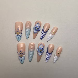 Faux ongles longs et pointus à presser, très populaires en Europe et en Amérique, produits de beauté, styles personnalisés disponibles - Product Image 3