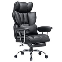 Chaise de bureau exécutive en cuir PU, ergonomique, avec soutien lombaire, accoudoirs inclinables, confortable pour les longues périodes de travail assis