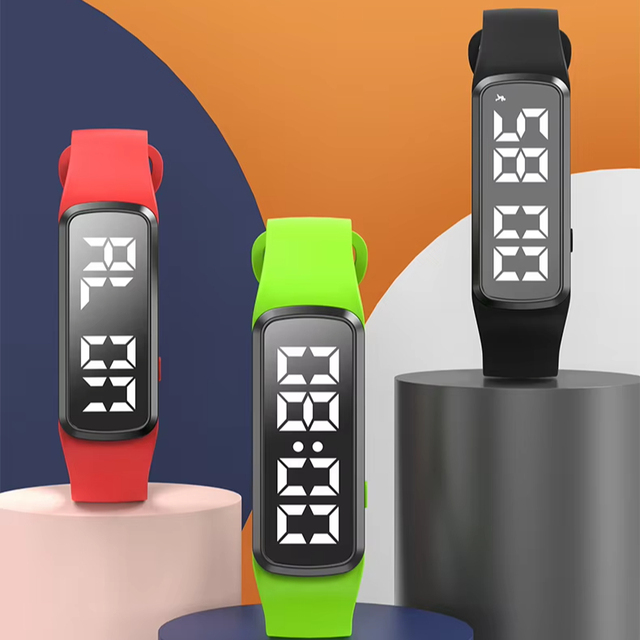 Smart Wrist Watches 2025 Sport Black Watches Men Vibrating Led Watch with 3d Pedometer