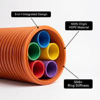 Труба HDPE COD SN4 SN8 с защитой от УФ-излучения, в рулонах по 100 м, для внешней оболочки подземных кабелей оптоволокна и телекоммуникационных линий