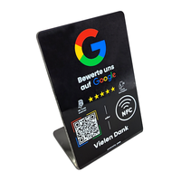 Tarjeta de revisión NFC personalizable 13,56 MHz RFID Soporte de redes sociales a prueba de agua con soporte de revisión de Google Tag213 215 216