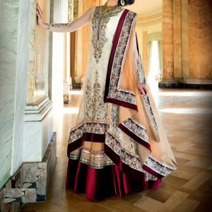 Mini vestido acampanado con bordado floral de gasa India/pakistaní con mangas completas, cintura Natural, cuello redondo, estilo de calle alta, adultos - Product Image 4