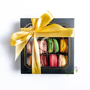 定制豪华纸质礼品盒精美巧克力马卡龙包装盒带丝带