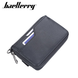 กระเป๋าสตางค์ผู้ชาย Baellerry ช่องใส่บัตรหลายช่อง ซิปหนัง PU สีดำ สีน้ำตาลกาแฟ สีพื้น ลายนูน ใช้ได้ทุกวัน - Product Image 3