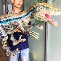 Marionnette de dinosaure animatronique faite à la main, construction métallique, pour enfants, manège de parc d'attractions, marque Dino City