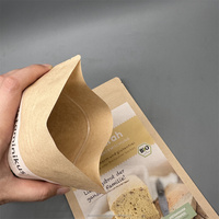 Emballage de sachet en papier kraft biodégradable imperméable pour thé vert matcha minceur, crème cosmétique, échantillon, impression en gravure