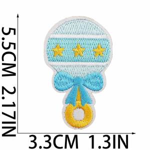 Iron on Embroidered Gift Bear Little Feet <b>rainbow</b> Star Baby Carriage Crown Baby Patches for Boy Girl Clothes Bib Bag Decoration - Product Image 6