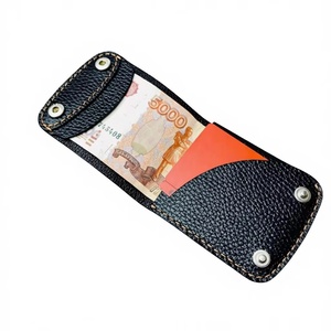 Vintage Open Bifold <b>RFID</b> <b>Blocking</b> Short <b>Wallet</b> Genuine Cow Leather Coin Purse Simple Portable Card Holder Nylon Lining Thread 7 - Product Image 2