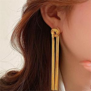 FY mode bijoux boucles d'oreilles 925 argent aiguille Post déclaration Boho mariage <span class=keywords><strong>mariée</strong></span> fête or chaîne gland longue balancent goutte boucle d'oreille - Product Image 5