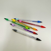 Juego de lápices de colores de plástico de doble cara, 12 colores, de alta calidad, para estudiantes