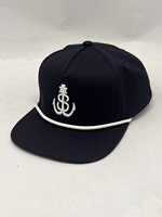 Haute qualité mode hommes casquette de Baseball à bord plat 3D bouffée Logo personnalisé 5 panneaux casquette Snapback chapeau avec décoration de corde