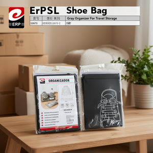 Sac à chaussures Erpsl 32x43cm gris, organisateur pour le rangement en voyage - Product Image 3