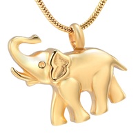 Urne commémorative pour animaux de compagnie en acier inoxydable plaqué argent, en forme d'éléphant, pour enfants, cendres d'animaux, pendentif, bijoux
