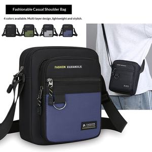 Bolso Bandolera Cruzado Cuadrado Informal con Cierre de Cremallera Ligero para Hombre, con Diseño de Letras y Anillo de Hierro - Product Image 3