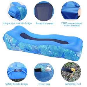 <b>Inflatable</b> Chaise Lounge air <b>Sofa</b> with Shade Tent, Foldable <b>Inflatable</b> Beach Bed for Traveling Beach Park Picnic - Product Image 4